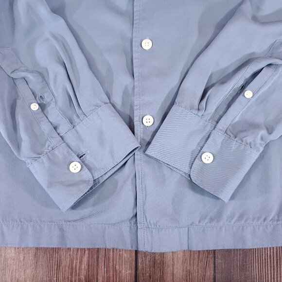 Todd Snyder Mens Size XL Slim Fit Rayon Hollywood Button Up Shirt Steel Blue - Picture 6 of 14